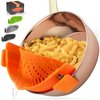 Zulay Kitchen Small Silicone Strainer with Adjustable Clip  Orange ZULB086DMHVZ7